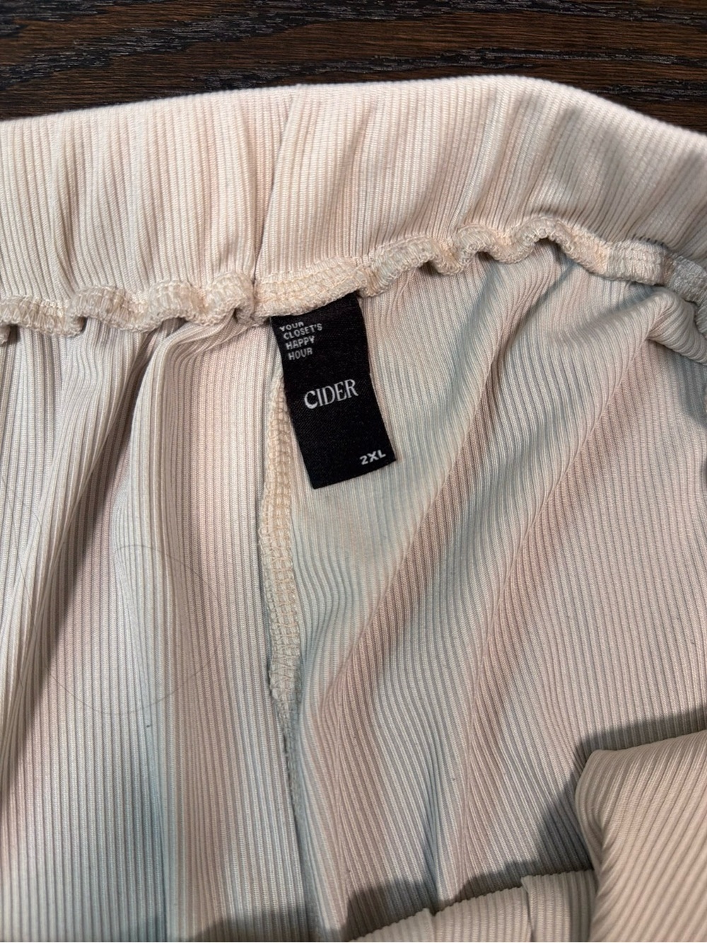 Cider Girls' Wide-Leg Pull-On Pants in Light Beige - Picture 2 of 2